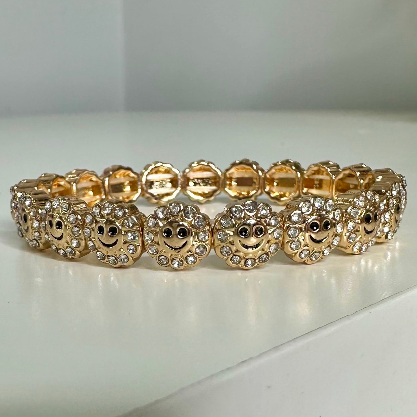 Gold Crystal Sun Smiley