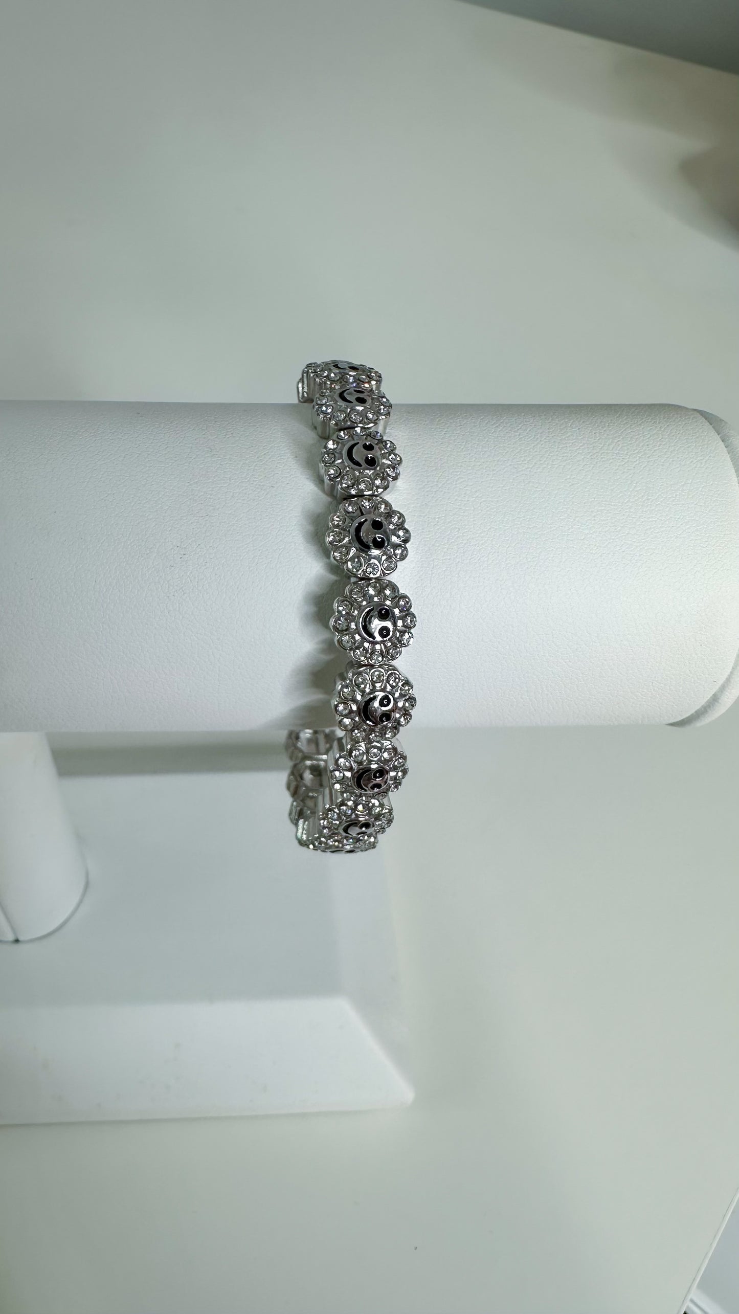 Silver Crystal Sun Smiley