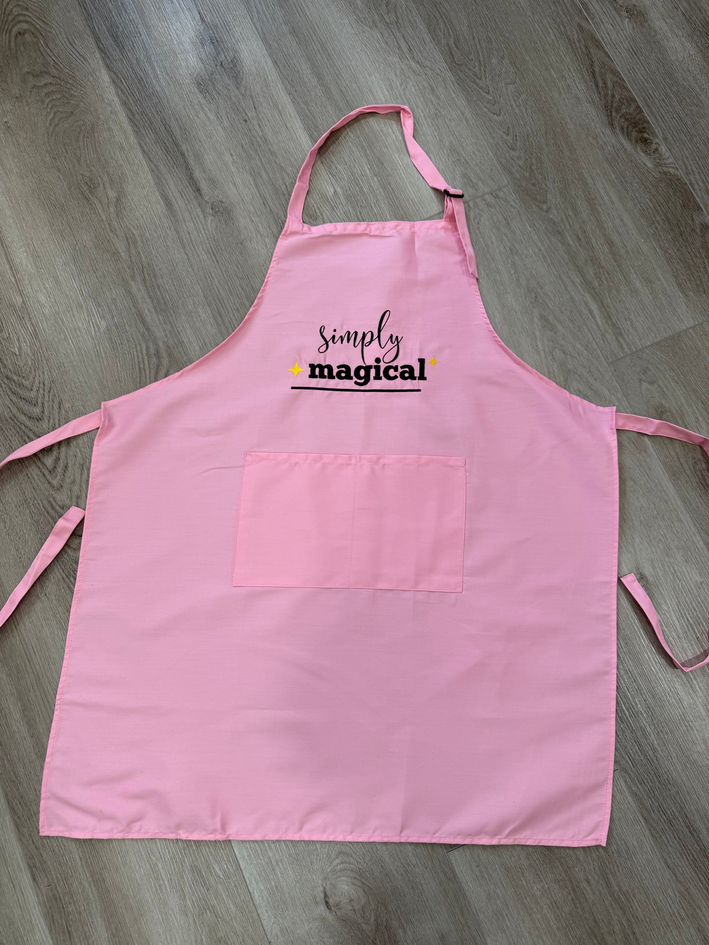Magical Apron - Pink/Black Embroidery