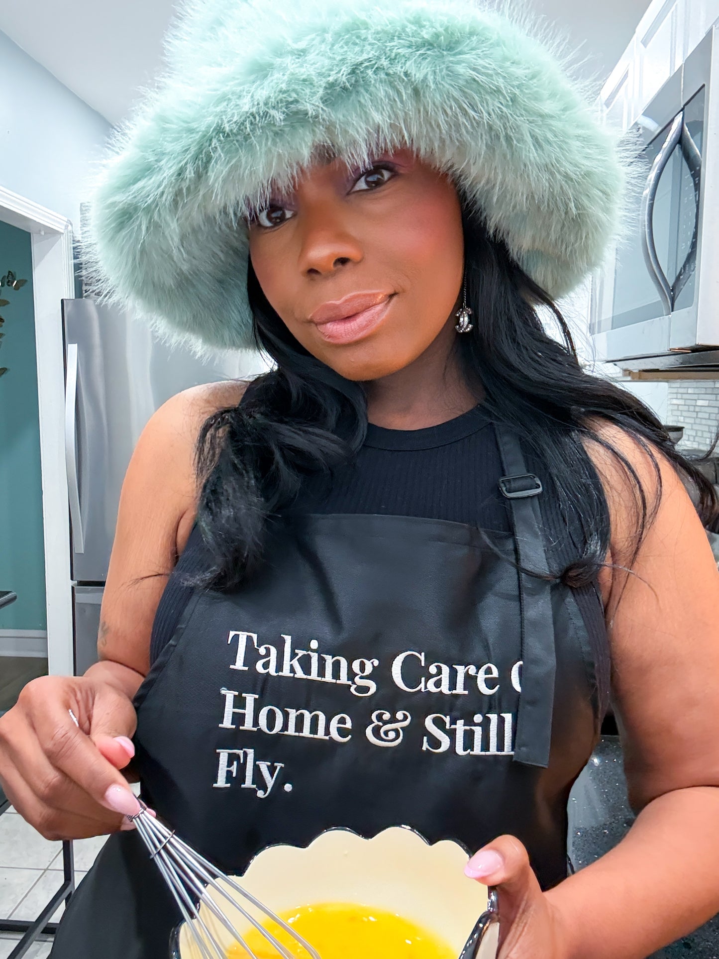 Magical Apron - Black / White Embroidery