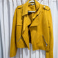 Mustard Yellow Faux Suede Moto Jacket Women's Size L