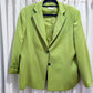 Bright Green Spring Blazer with Black Piping Women's Size 18