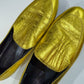Rare Kenneth Cole Metallic Yellow Leather Loafers Women's Size 9