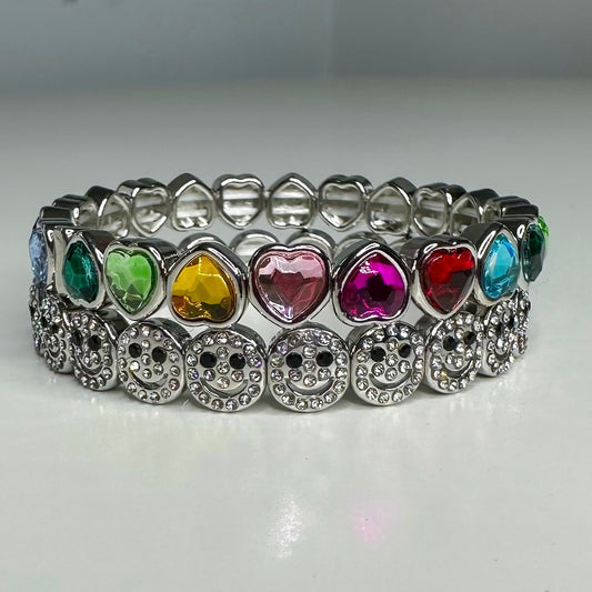 Silver Gems Smiley Set
