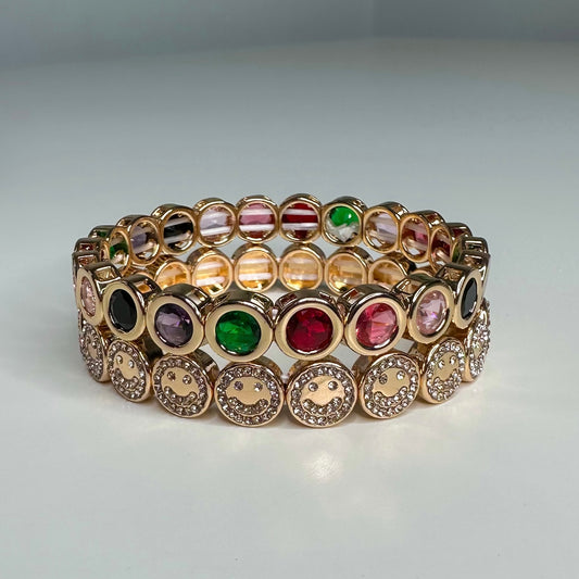 Gold Gem Smiley Set