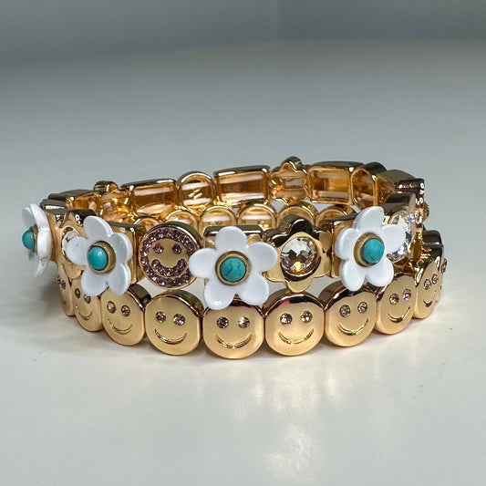 Blue Bloom Smiley Set