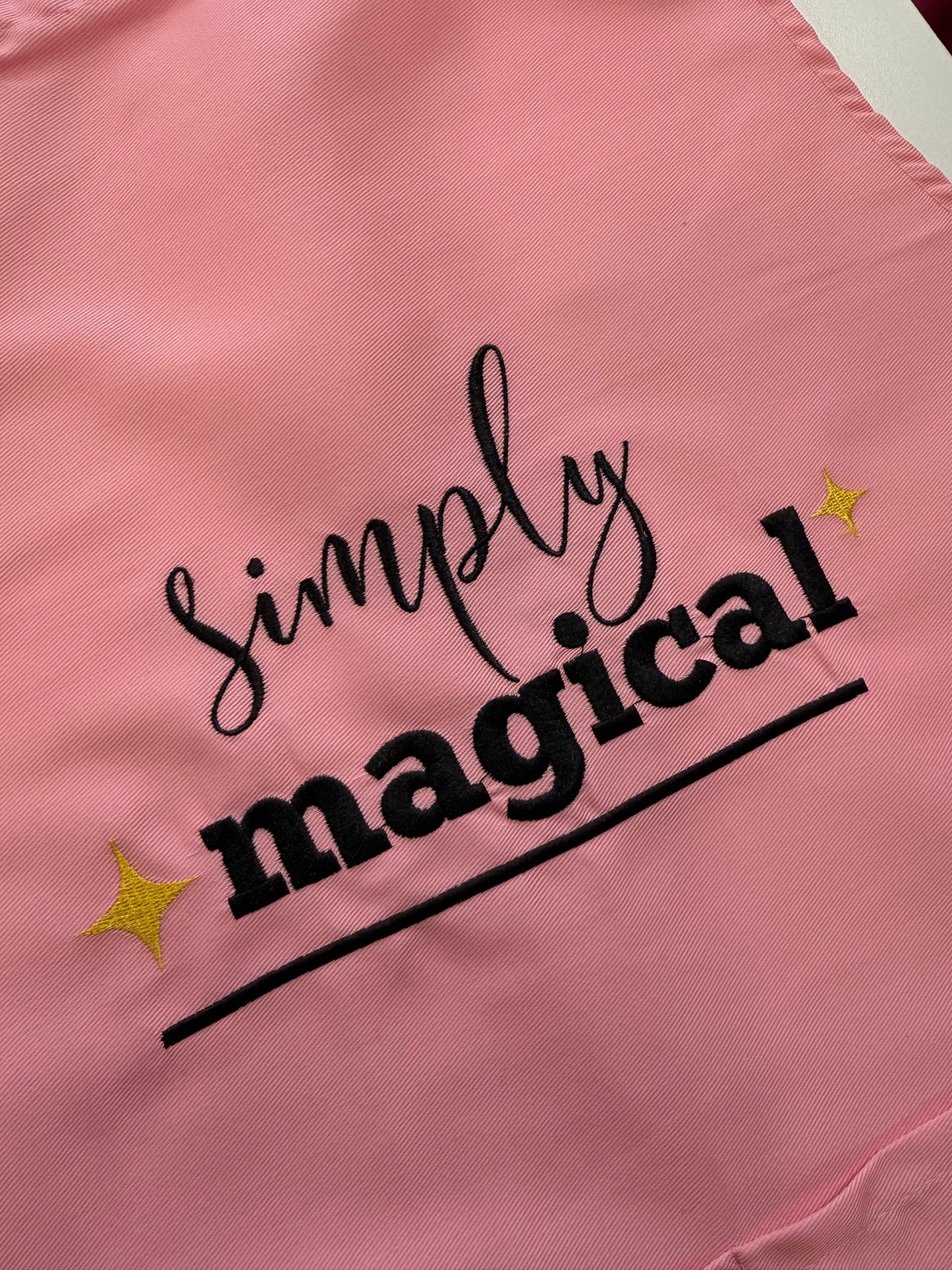 Magical Apron - Pink/Black Embroidery
