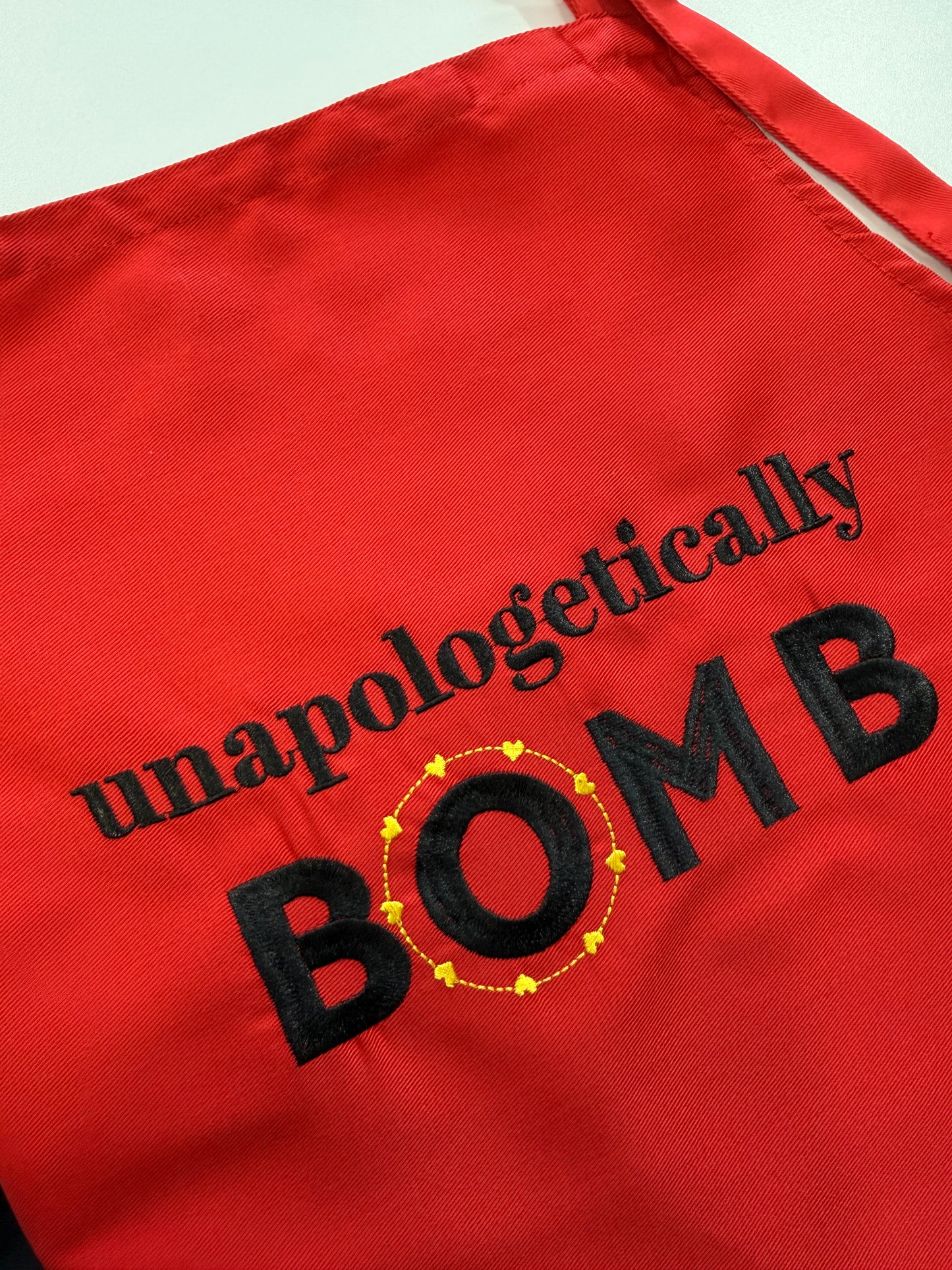 Magical Apron - Red/Black/Gold Embroidery