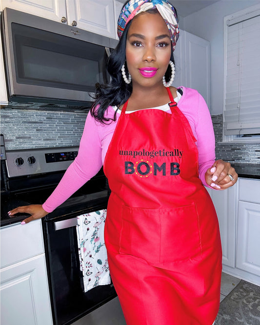 "Unapologetically Bomb" Red Apron